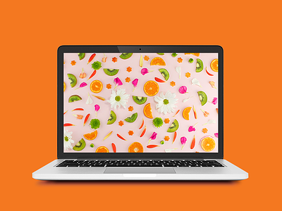Cuties and Kiwi Wallpaper background desktop floral fruit kiwi natural nature pattern pink screen wallpaper