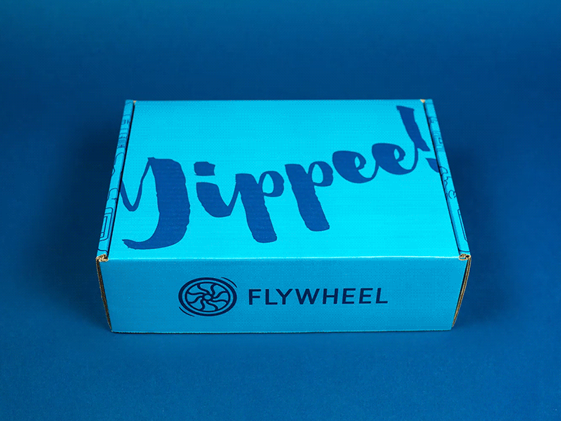 "Yippee!" Swag Box 3d advertising cardboard clamshell direct mail package design packaging promotional swag