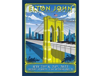 Elton John poster bridge brooklyn elton illustration john metlife new york nj ny photoshop piano