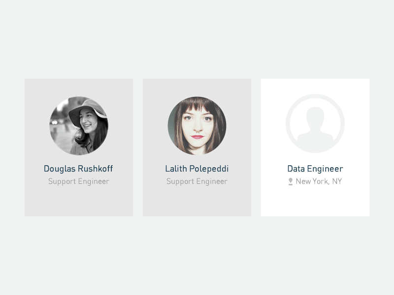 People Cards codecademy interface profile ui ux