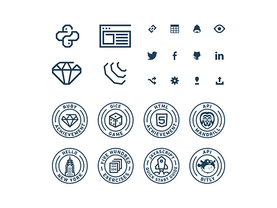 Visual Marks badges codecademy iconography symbols ui ux