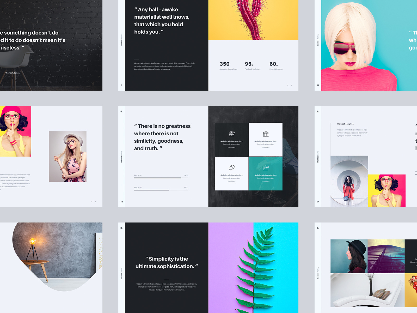 Kloe - Minimal & Creative Presentation Template by SimpleSmart on Dribbble