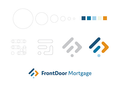 Front Door Mortgage - Logo Construction and Mocks construction door front golden icon logo mark mortgage palette ratio