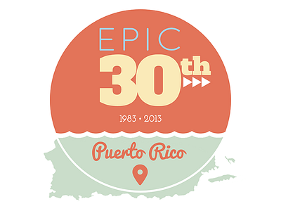 "Epic 30th" Birthday Logo - Puerto Rico birthday branding circle graphic design happy birthday island logo puerto rico travel typography