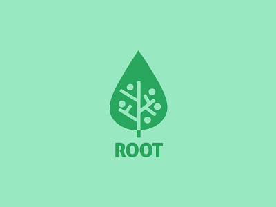 Root Logo droplet eco green home housing leaf real estate root tree water