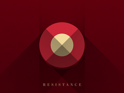 Icon Resistance brasil circle flat icon ilustration logo long shadow minimalist poster red resistance texture