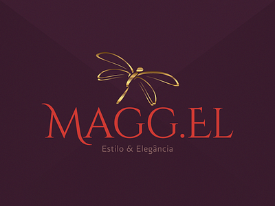 Maggel brand brazil chic concept design dragonfly elegance gold logo logotype store