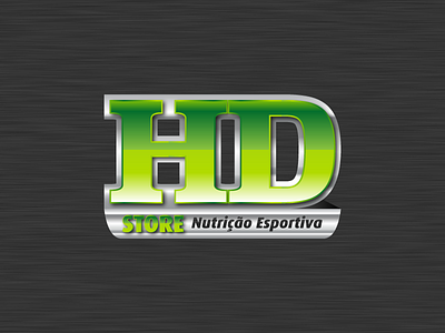 HD Nutrição Esportiva brand brazil concept design green logo logotype metal silver store