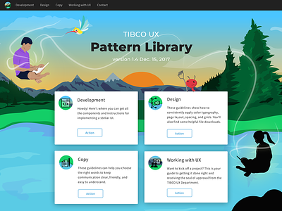 UX Pattern Library Landing Page design system illustration landing page