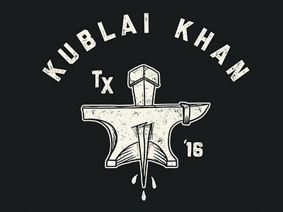 Kublai Khan anvil hardcore illustration merch design texture