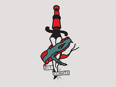 Hit the Lights Traditional dagger hit the lights pop punk illustration snake tattoo