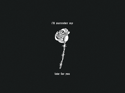 Surrender My Love band merch barbed wire illustration rose