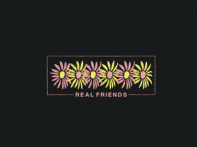 Real Friends band merch flowers illustration