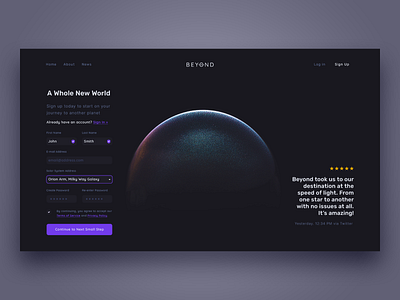 Sign Up adobexd createwithadobexd