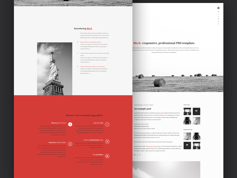 Mark: free PSD template template website design dribbble layout web design psd html