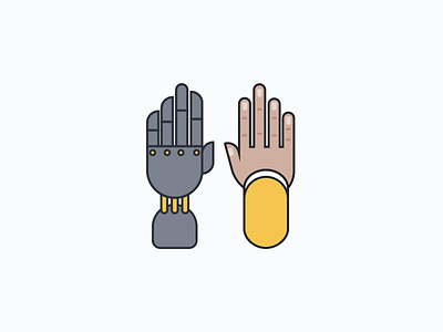 Augment bots hands humans illustration