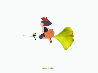 Imagination of Leaf hayao illustration kikis delivery service leaf miyazaki