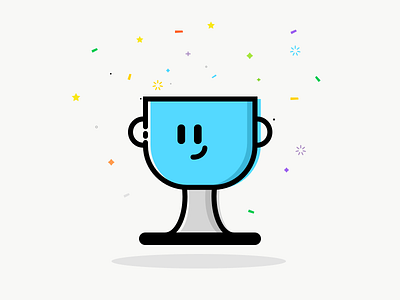 Champions Trophy champions cute icon illustration sketchapp trophy vector