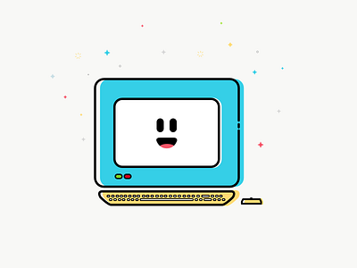Cute Computer cardoso computer cute illustration smile vector