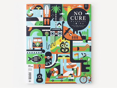 No Cure Magaine illustration nz skate surf vector