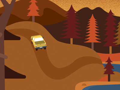 DVD Cover car forest illustration vector woods