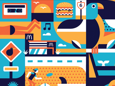 McDonalds summer campaign 2016 clean graphics illustration mcdonalds vector