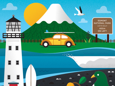 Taranaki art print art illustration nz