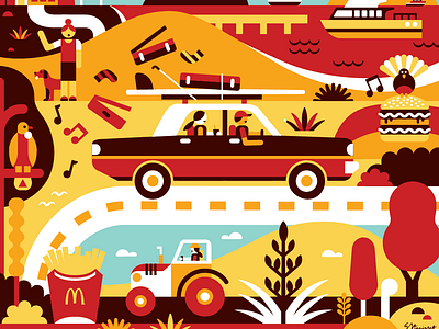 McDonalds bag full art 1 art illustration vector