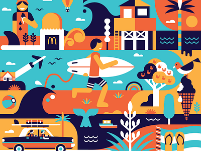 McDonalds bag full art 3 art illustration vector