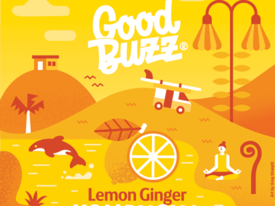 Good Buzz - Lemon Ginger illustration label label design package packagedesign