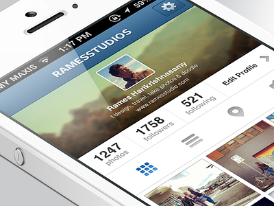 Instagram | Profile page tweaked app apple button dashboard instagram ios iphone profile ui