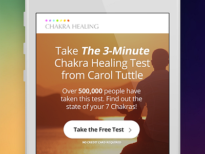 Mobile mockup for Chakra Healing Quiz app apple ios ios7 iphone mobile quiz screen survey