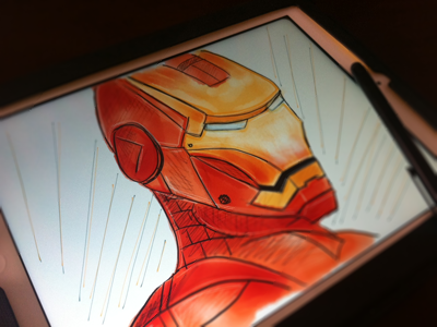 IronMan using "Paper" app for iPad app apple doodle ipad ironman madewithpaper marvel paper