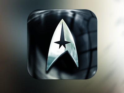 "Star Trek Into Darkness" iOS icon 3d app apple chrome design icon ios ipad iphone logo movie silver startrek