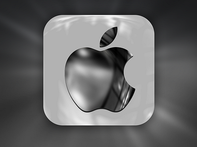 Metallic Apple iOS App Icon apple hd icon ios iphone metallic photoshop retina store white