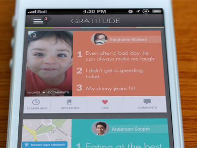 Gratitude App Timeline Design 
