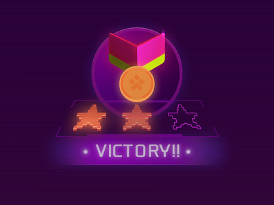 Victory!! art direction color design icon stars ui