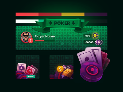 Poker | Moodboard art direction branding color design illustration interface ui