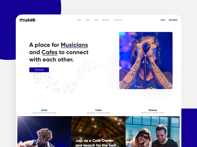 Homepage For Musical Community artist design homepage homepage design music ui ui ux ui design uidesign uiux user interface ux web design webdesign website website design