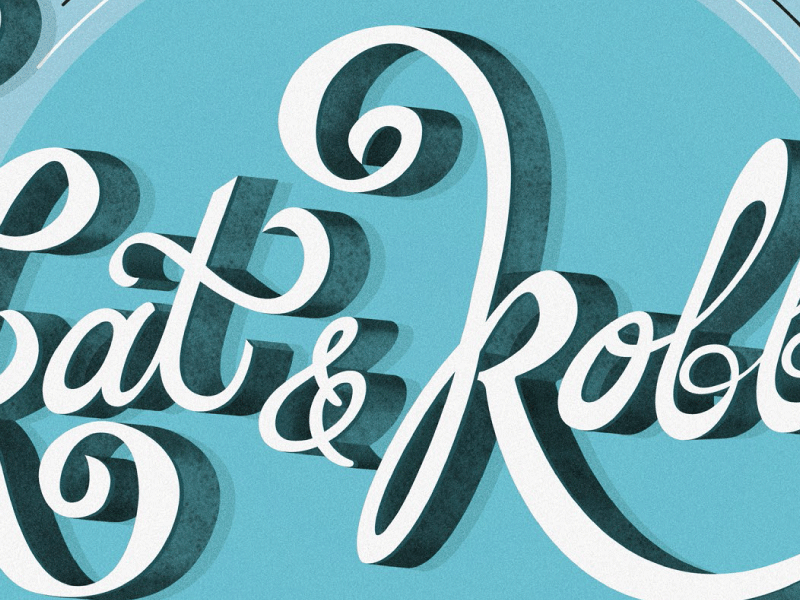 The Wedding Poster typography script blue poster illustration type