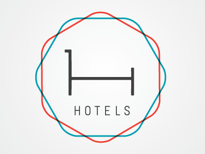 H Hotels Logo bed blue clean clever honeycomb hotel logo minimalist modern red simple weave