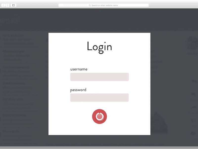 Animated Login email framer load login page