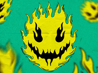 Fire Mode: ON fire fireart illustration smile