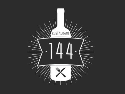 144 Restaurant bottle flat fork knife logo restaurant