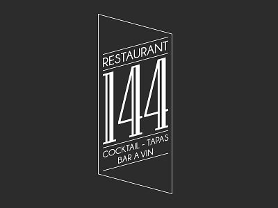 144 Restaurant Final flat logo restaurant