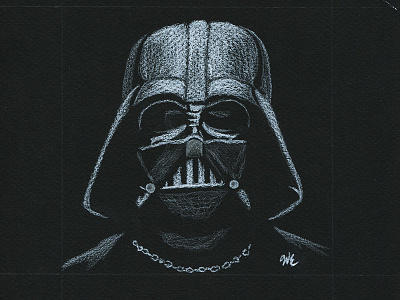 Vader on Black black paper colored pencil darth vader star wars