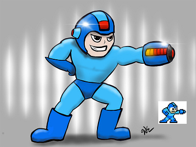 Megaman Unpixelated 8bit megaman