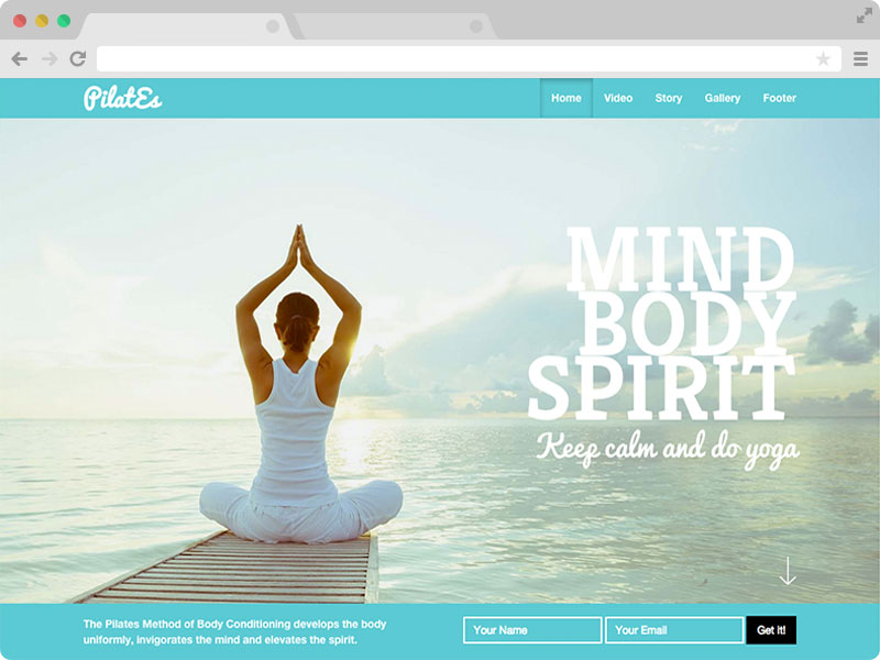 Life site. Йога одностраничный сайт. Website Template Yoga.