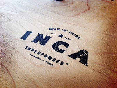 Inca Case brand stamp wood