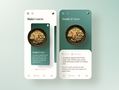 Italian Restaurant App Concept app design food food app green ui mobile mobile app restaurant app ui ui design